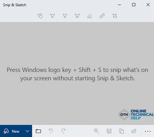 snip and sketch option in the snipping tool in the windows10  pic