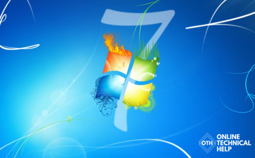 windows 7 home screen with logo image